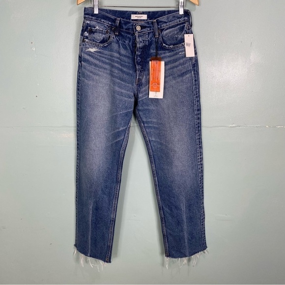 Moussy‎ Vintage Ashley Wide Straight Leg Blue Jeans Distressed Sz 29 - Picture 2 of 7